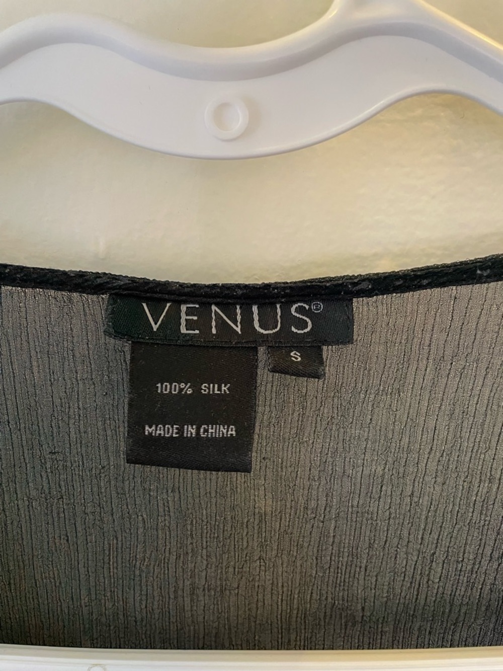 VENUS Black LongSleeve Embellished 100% Silk Y2K Top Tunic Beach Summer Cover - Picture 11 of 16